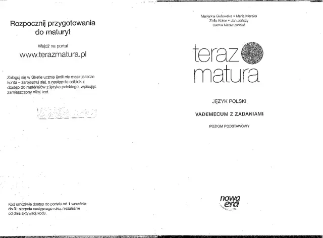 Vademecum z zadaniami z języka polskiego na poziomie podstawowym. Przygotuj się do matury z terazmatura.pl!